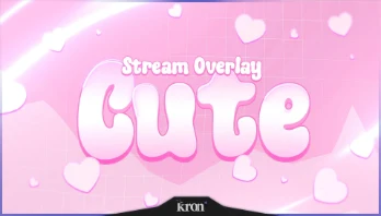 Cute stream overlay artwork by Kron